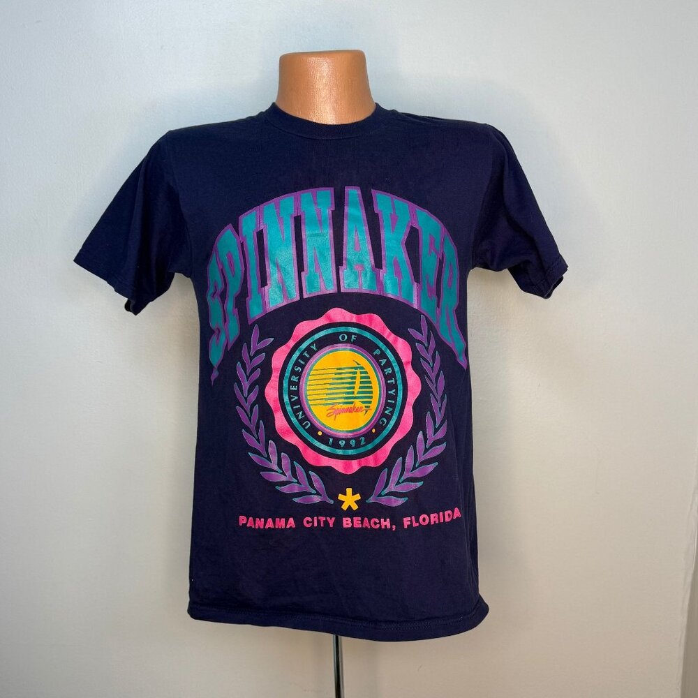 Vintage 1990s Spinnaker University of Partying T-Shirt, Panama City Beach 1992